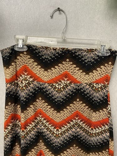 HOT KISS Brown/Orange Max Skirt Knit Hippie Boho Geometric Pattern Sz Small - Thumbnail 4