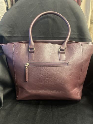 Apt 9 Maroon Tote Bag With Gold Hardware - Thumbnail 3