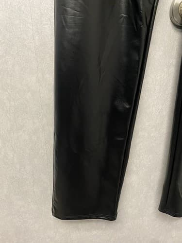 Fashion Jeans Wear Black Faux Leather Pants Size 12 - Thumbnail 4
