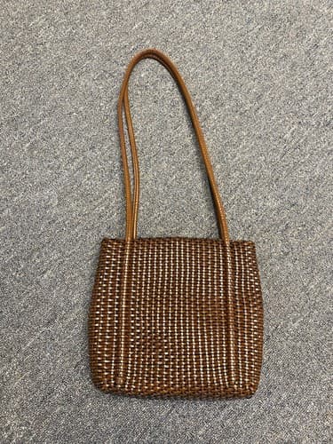 Nine West Brown Woven Ratan Look Shoulder Bag - Thumbnail 4