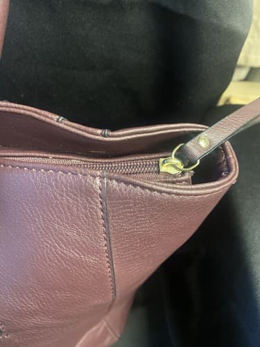 Apt 9 Maroon Tote Bag With Gold Hardware - Thumbnail 5