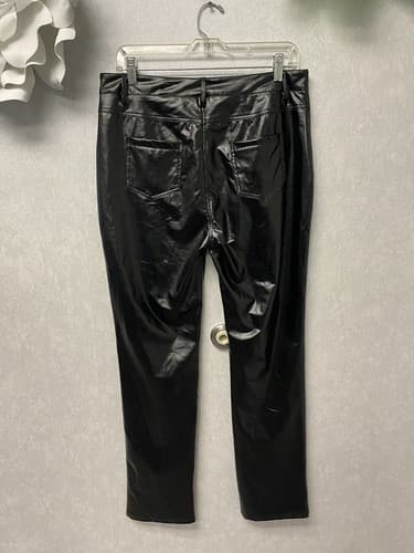 Fashion Jeans Wear Black Faux Leather Pants Size 12 - Thumbnail 5
