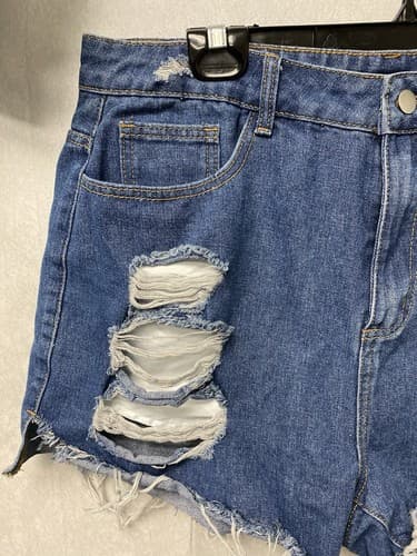 Shein Curvy Shorts Size 1XL Distressed Destroyed Cut Off Denim Jean High Rise - Thumbnail 2