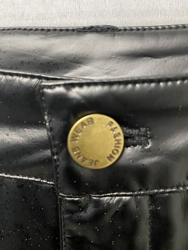 Fashion Jeans Wear Black Faux Leather Pants Size 12 - Thumbnail 3