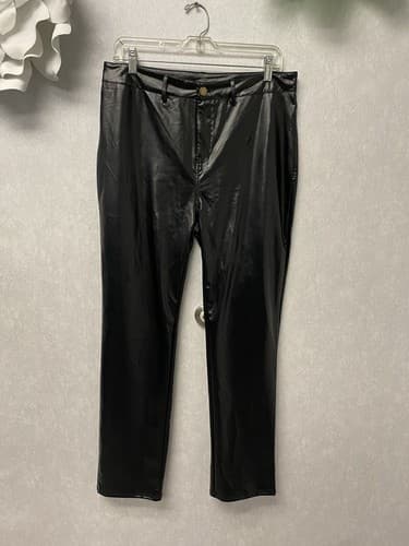 Fashion Jeans Wear Black Faux Leather Pants Size 12 - Image 1