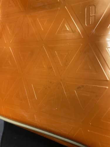 Vintage Clinique Cosmetic Make-up Travel Bag Orange with Cream Handle Set of 2 - Thumbnail 2