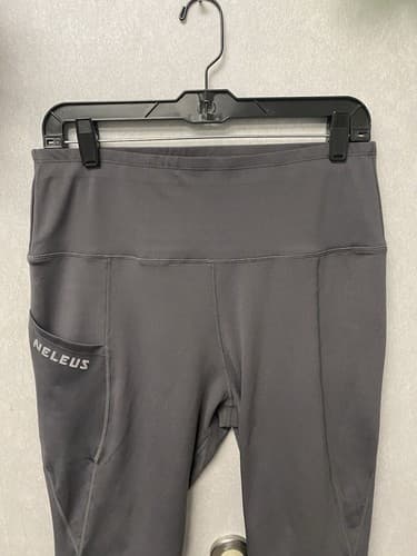 Neleus Sports Wear Grey Leggings Pockets Pull On Stretch Size XL - Thumbnail 3