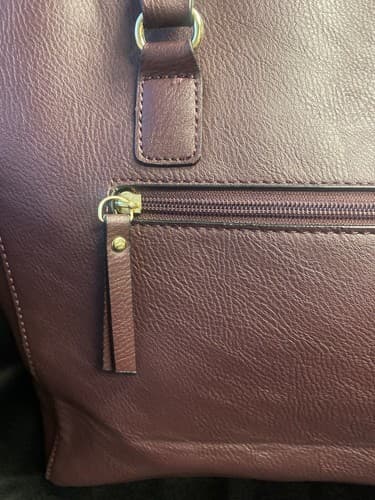 Apt 9 Maroon Tote Bag With Gold Hardware - Thumbnail 4