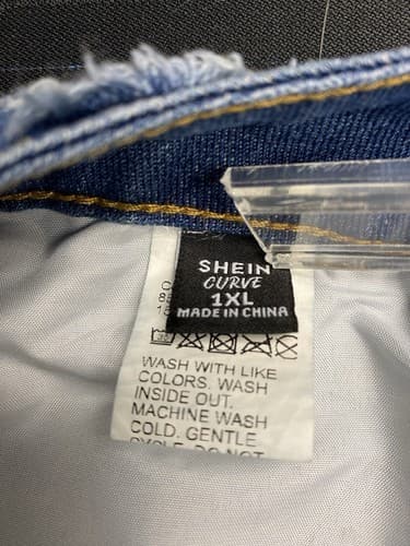 Shein Curvy Shorts Size 1XL Distressed Destroyed Cut Off Denim Jean High Rise - Thumbnail 7