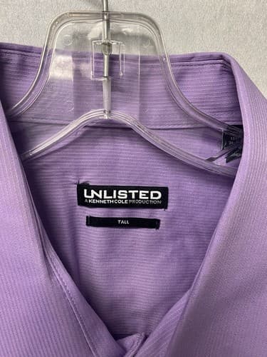 Unlisted by Kenneth Cole Purple Tall Dress Shirt Size 19.5 - Thumbnail 3