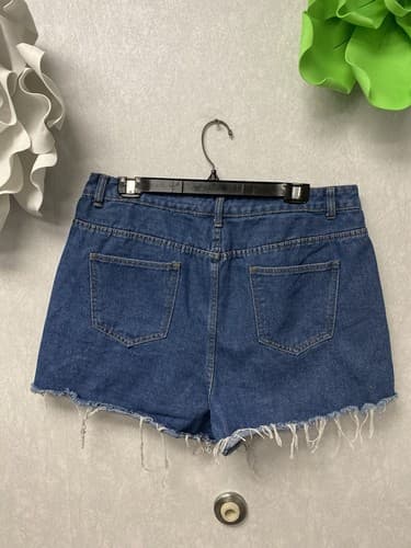 Shein Curvy Shorts Size 1XL Distressed Destroyed Cut Off Denim Jean High Rise - Thumbnail 6