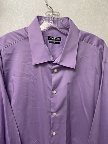 Unlisted by Kenneth Cole Purple Tall Dress Shirt Size 19.5 - Thumbnail 2