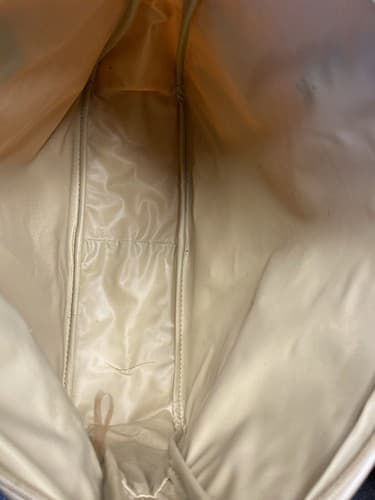 Vintage Clinique Cosmetic Make-up Travel Bag Orange with Cream Handle Set of 2 - Thumbnail 11