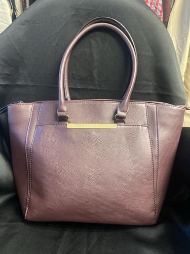 Apt 9 Maroon Tote Bag With Gold Hardware - Image 1