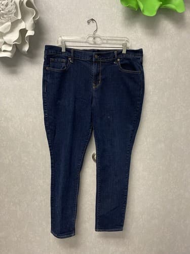 Old Navy Jeans 16R Short Curvy Skinny Dark Wash Mid-Rise Stretch Blue Women's - Image 1