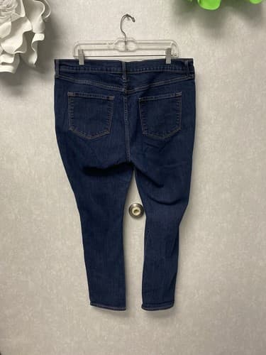 Old Navy Jeans 16R Short Curvy Skinny Dark Wash Mid-Rise Stretch Blue Women's - Thumbnail 10