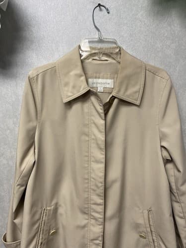 Liz Claiborne Outerwear Beige Trench Coat Jacket Lined Womens Size Large - Thumbnail 2
