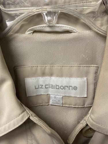 Liz Claiborne Outerwear Beige Trench Coat Jacket Lined Womens Size Large - Thumbnail 12
