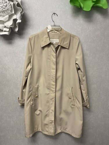 Liz Claiborne Outerwear Beige Trench Coat Jacket Lined Womens Size Large - Image 1