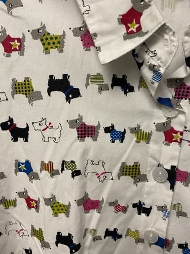 Tulip White Multi Scotty Dogs Design Button Tunic Shirt Women’s Size Small - Thumbnail 5