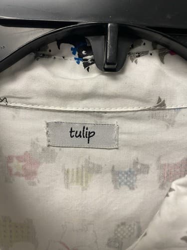 Tulip White Multi Scotty Dogs Design Button Tunic Shirt Women’s Size Small - Thumbnail 6