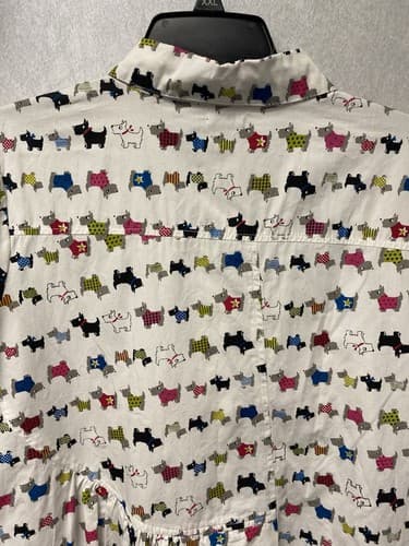 Tulip White Multi Scotty Dogs Design Button Tunic Shirt Women’s Size Small - Thumbnail 4