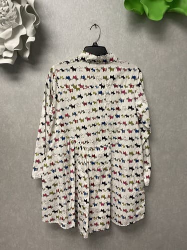 Tulip White Multi Scotty Dogs Design Button Tunic Shirt Women’s Size Small - Thumbnail 3