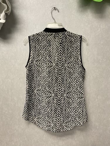 A. Byer Black And White Sleeveless Blouse Size Large - Thumbnail 6