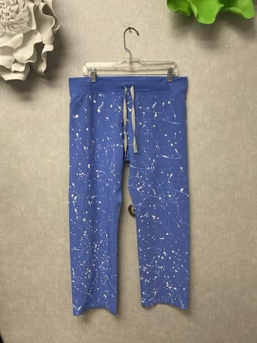 Revamped Figs Scrub Pants Blue/White Size Medium-Handpainted - Thumbnail 2