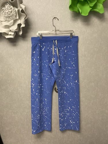 Revamped Figs Scrub Pants Blue/White Size Medium-Handpainted - Image 1
