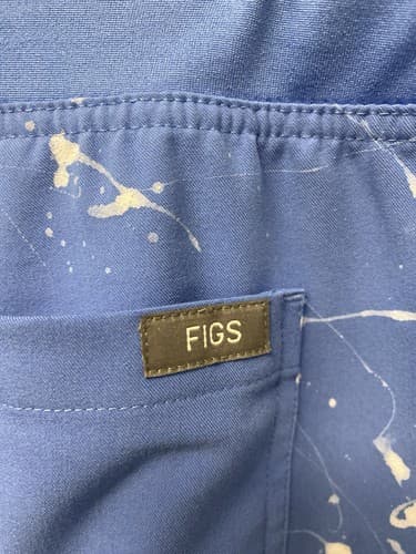 Revamped Figs Scrub Pants Blue/White Size Medium-Handpainted - Thumbnail 10
