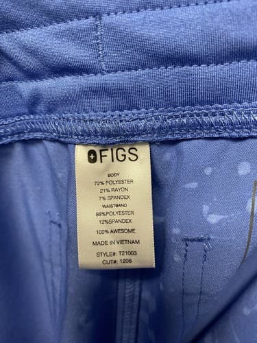 Revamped Figs Scrub Pants Blue/White Size Medium-Handpainted - Thumbnail 5