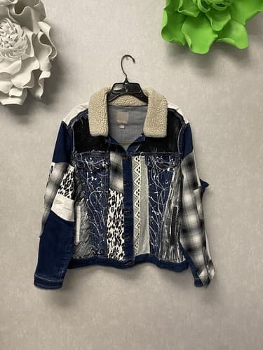 Revamped Fall Creek Denim Jacket Size 3XL- Hand painted - Image 1