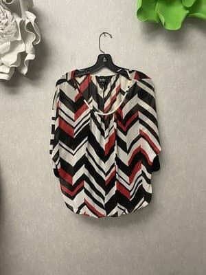 By & By Black and White Sheer Blouse with Tank Size XL - Image 1