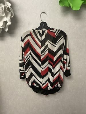By & By Black and White Sheer Blouse with Tank Size XL - Thumbnail 4