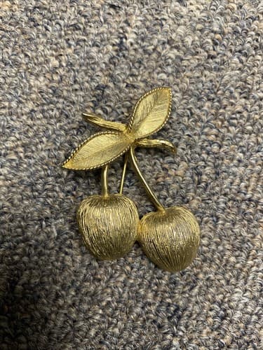 Vintage Sarah Coventry Golden Cherries Brooch, Gold Plated, 1966 - Image 1