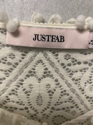 Just Fab Cream Lace Blouse Size Med - Thumbnail 3