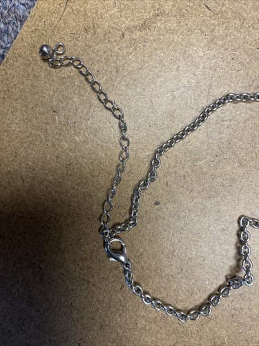 Silver Tone Purple Glass Stone Pendant Necklace - Thumbnail 4