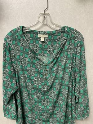 Dana Buchman Green Multi Blouse Size XL - Thumbnail 2