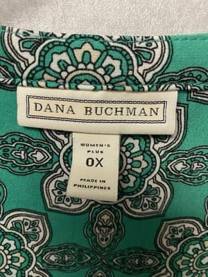 Dana Buchman Green Multi Blouse Size XL - Thumbnail 5