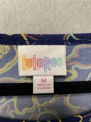 LuLaRoe Irma Navy Multi Blouse Size Med Highlow Style - Thumbnail 7