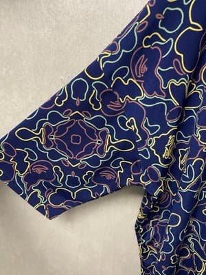 LuLaRoe Irma Navy Multi Blouse Size Med Highlow Style - Thumbnail 3