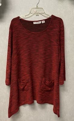 Sag Harbor Red/Black Sweater Size 2X - Image 1
