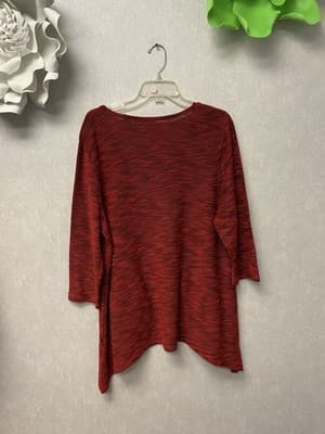 Sag Harbor Red/Black Sweater Size 2X - Thumbnail 6