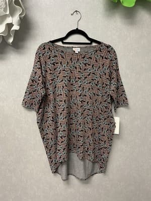 LuLaRoe Irma Grey/Red Disney - Minnie Highlow Top Size Small - Image 1