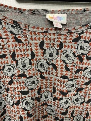 LuLaRoe Irma Grey/Red Disney - Minnie Highlow Top Size Small - Thumbnail 3