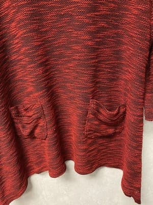 Sag Harbor Red/Black Sweater Size 2X - Thumbnail 4