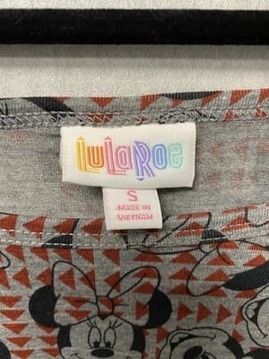 LuLaRoe Irma Grey/Red Disney - Minnie Highlow Top Size Small - Thumbnail 4