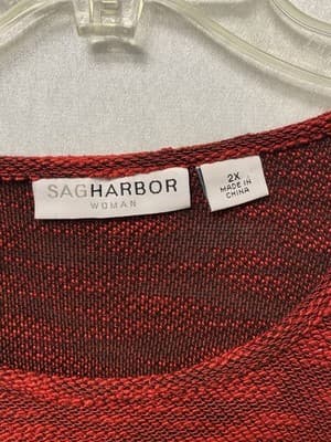 Sag Harbor Red/Black Sweater Size 2X - Thumbnail 3
