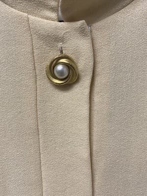 Vintage N.R. 1 Cream Dress Size 16 - Thumbnail 3